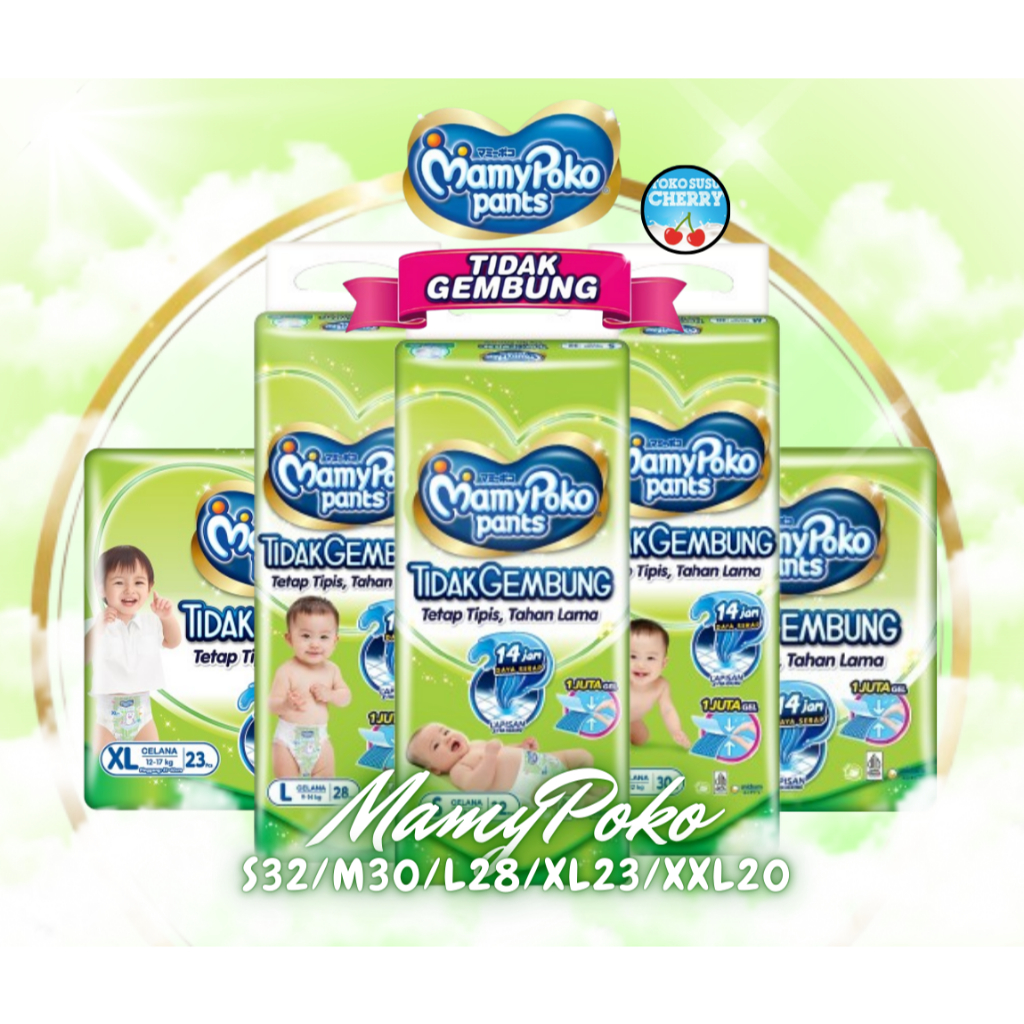 MAMYPOKO PANTS TIDAK GEMBUNG tetap tipis  [S32 / M30 / L28 / XL23 /XXL20]