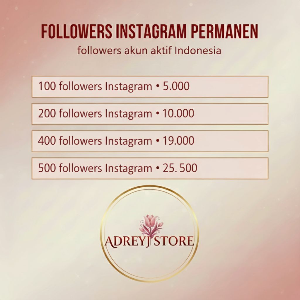 Followers IG Permanen Akun Aktif Indo