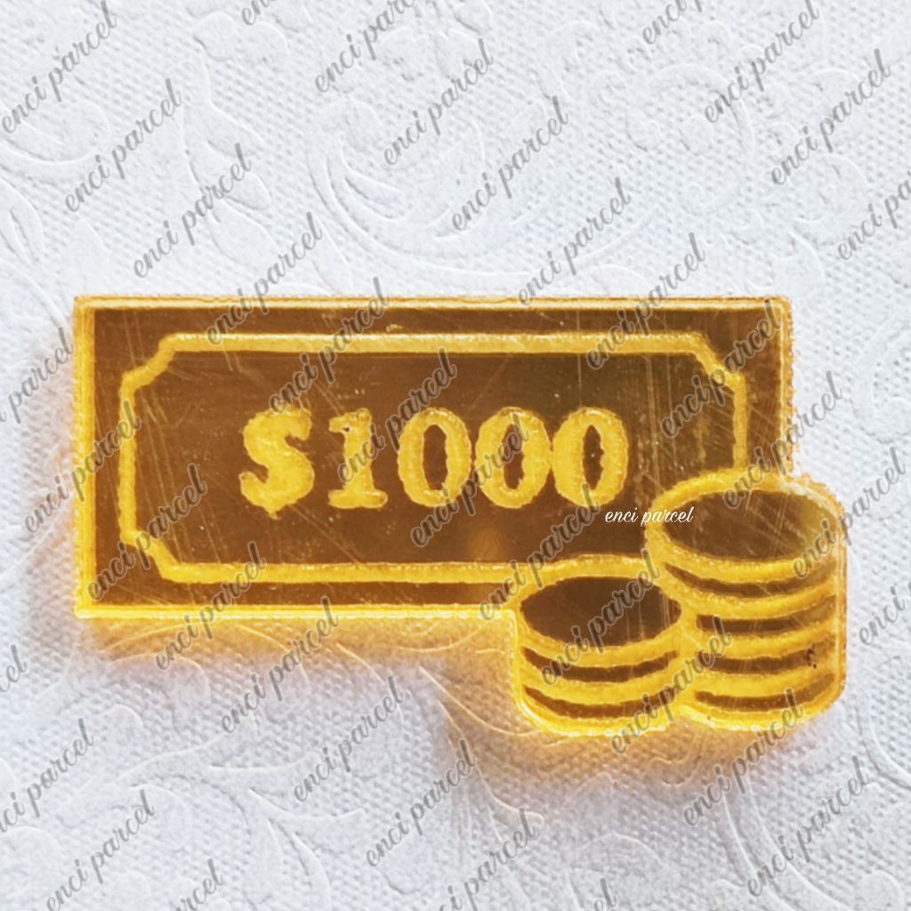 gambar replika uang kertas dolar $ koin malaysia dan kertas tumpuk bandel bendel banyak miniatur scc