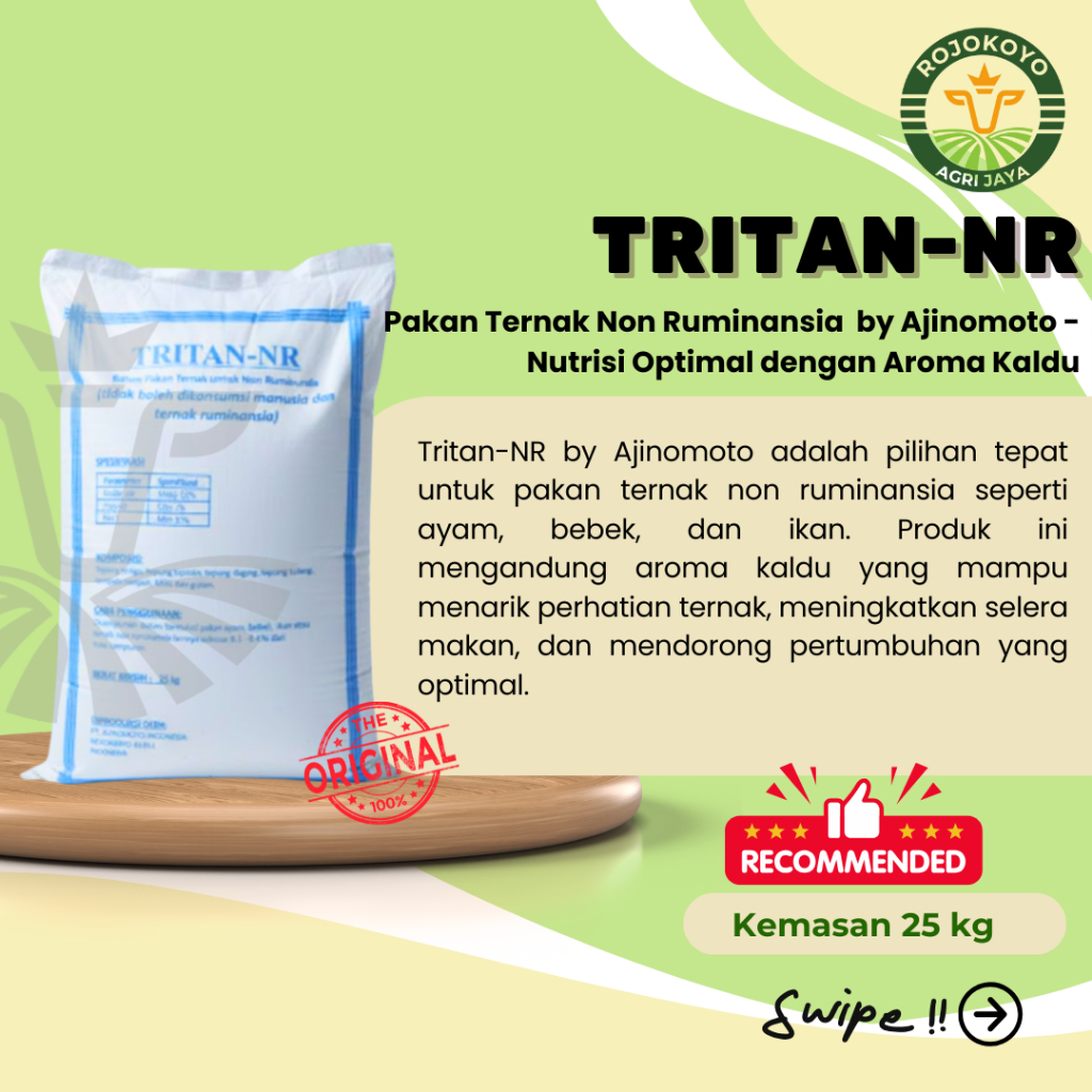 Tritan-NR Pakan Ternak Non Ruminansia 25 Kg by Ajinomoto - Nutrisi Optimal dengan Aroma Kaldu