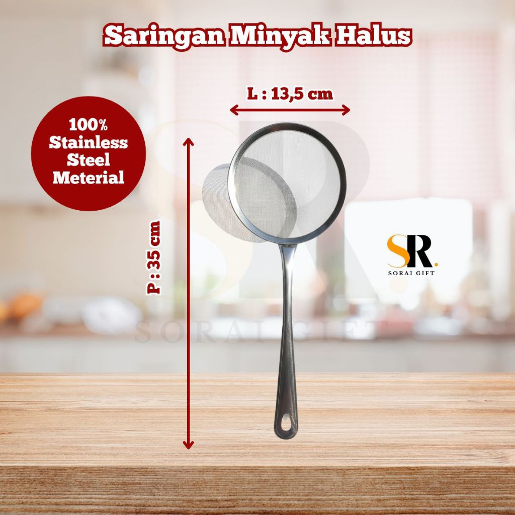 Saringan Minyak / Saringan Penggorengan / Saringan Stainless steel Halus