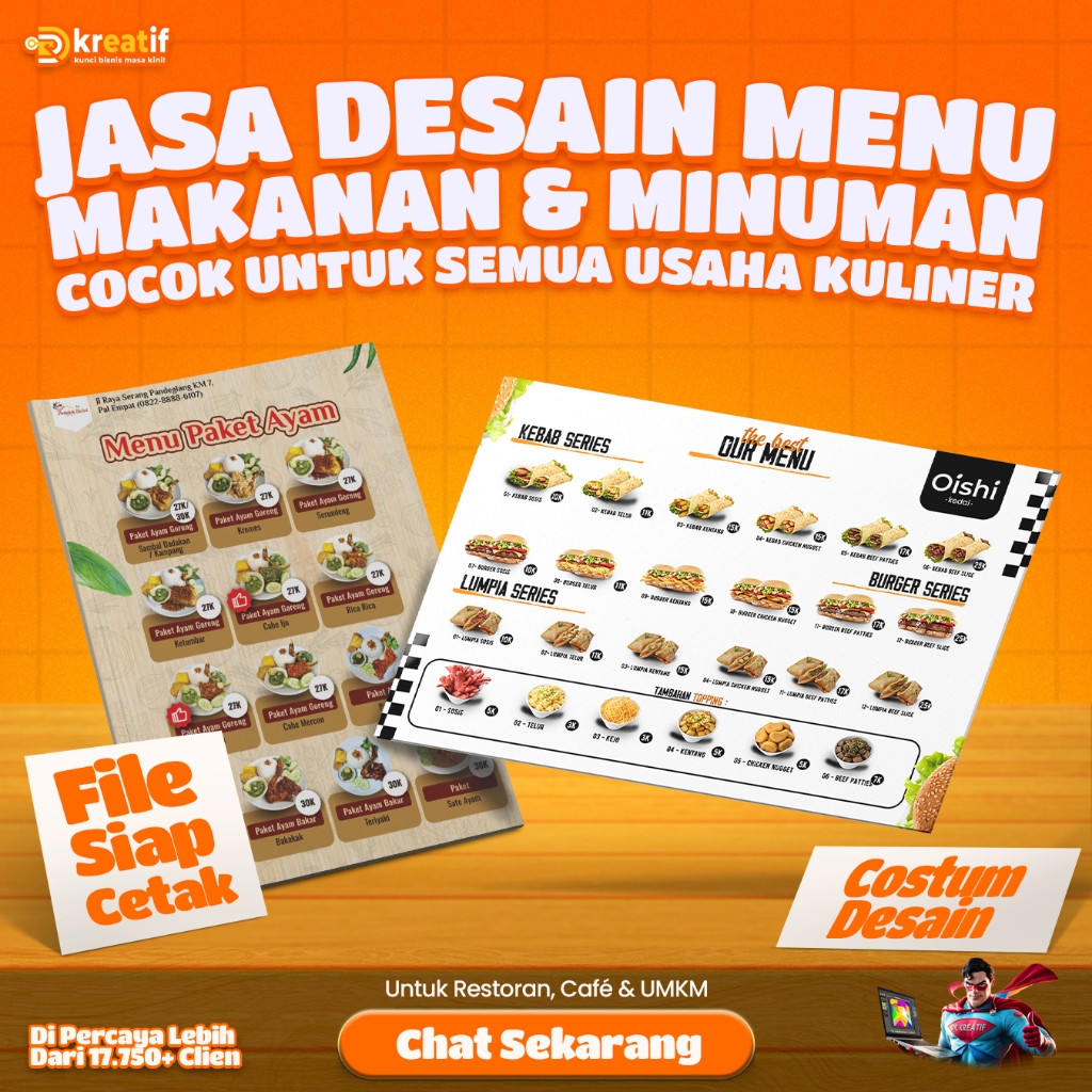 Jasa Desain Daftar Menu Cafe & Warung | Menu Rapi & Menarik – Dr Kreatif