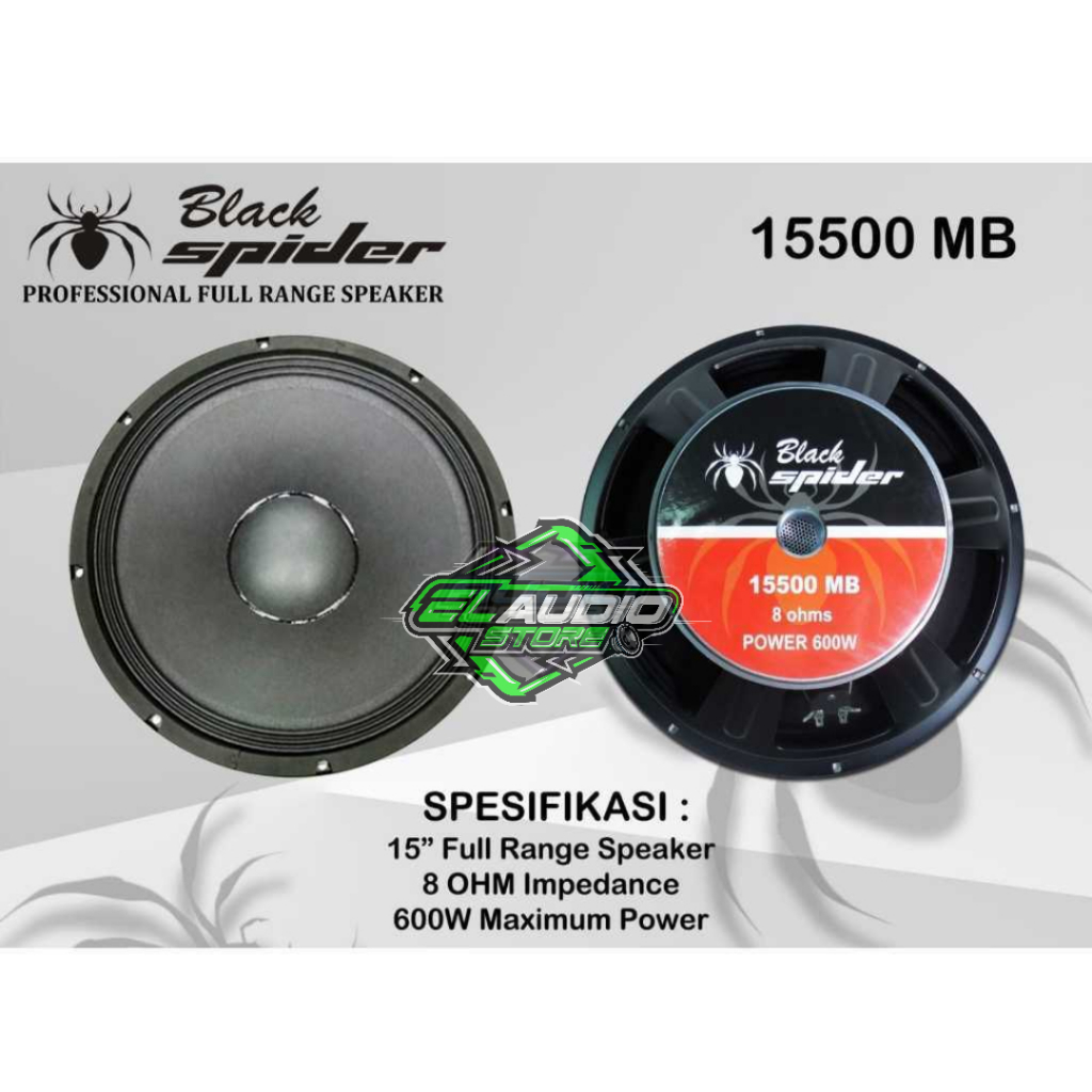 Speaker Blackspider 15in 15inch 15" 15500 MB black spider
