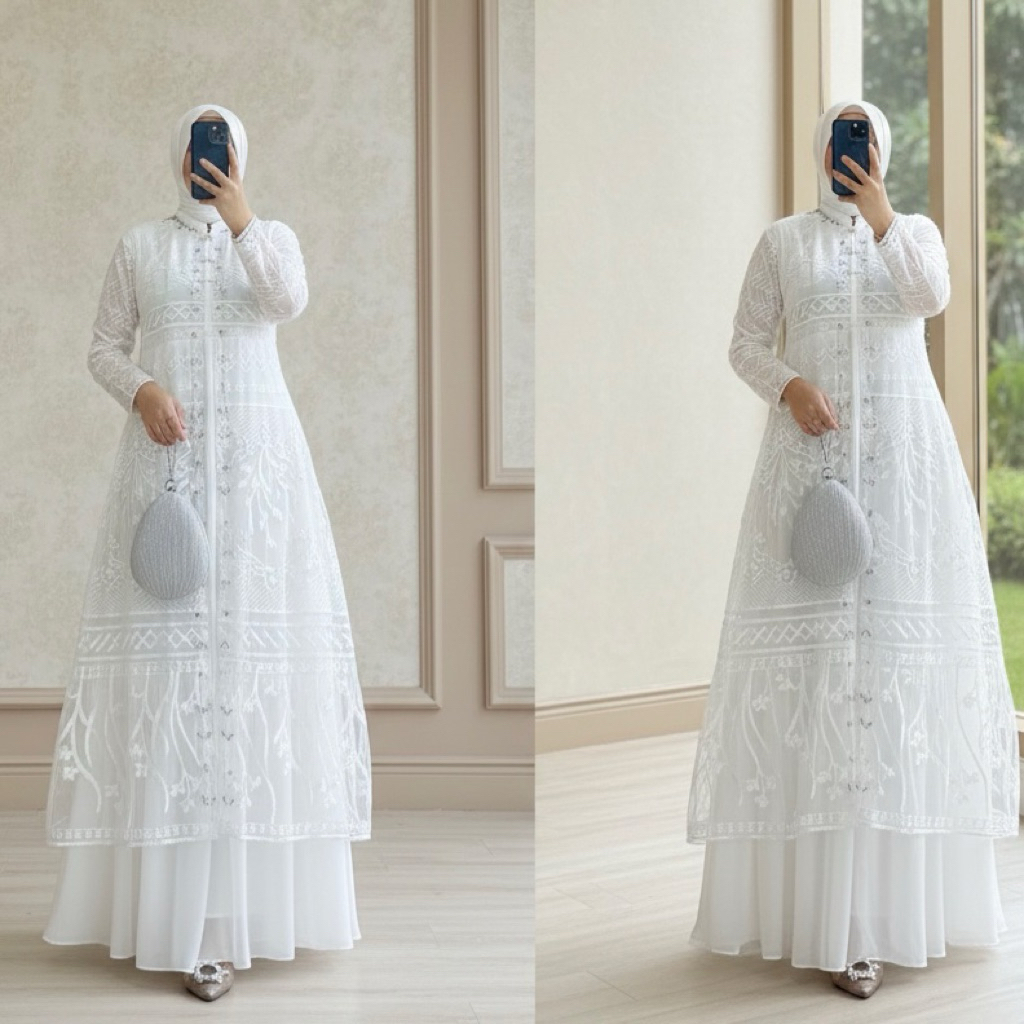 Haliza | Dress Kondangan busui Gamis Mahogany coklat tua gamis mahogani dress