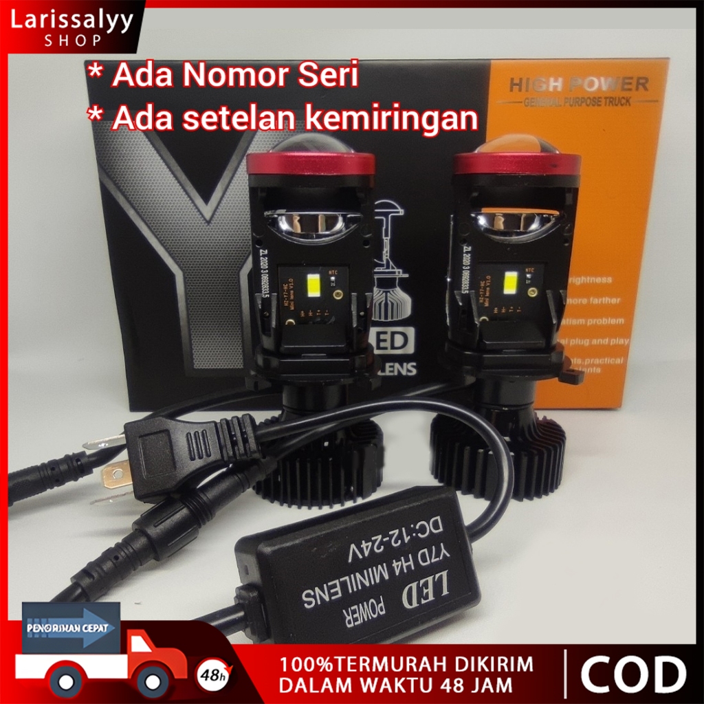 Y7D LAMPU LED MOBIL MOTOR H4 MINI PROJEKTOR PROJIE Y7D ORIGINAL SUPER TERANG