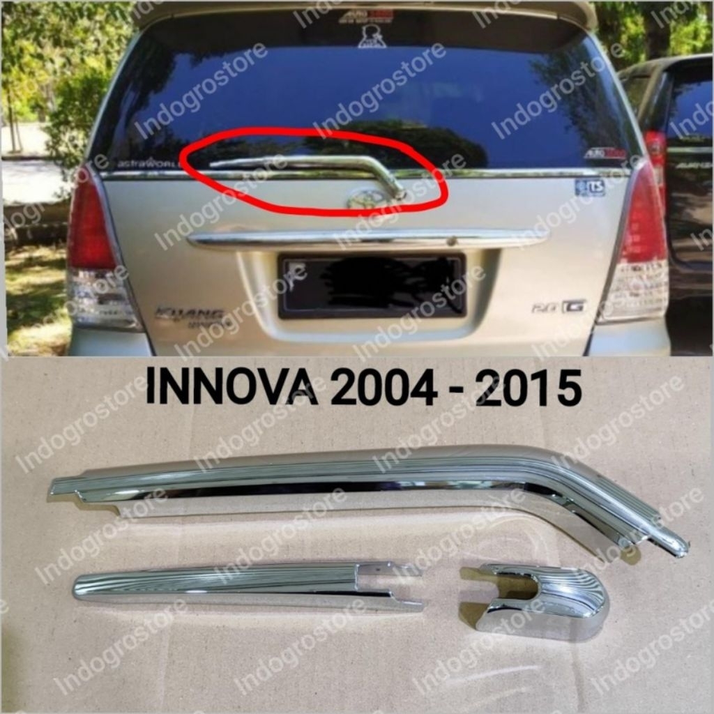 Cover Wiper Belakang Chrome Mobil Innova Lama 2004 2005 2006 2007 2008 2009 2010 2011 2012 2013 2014