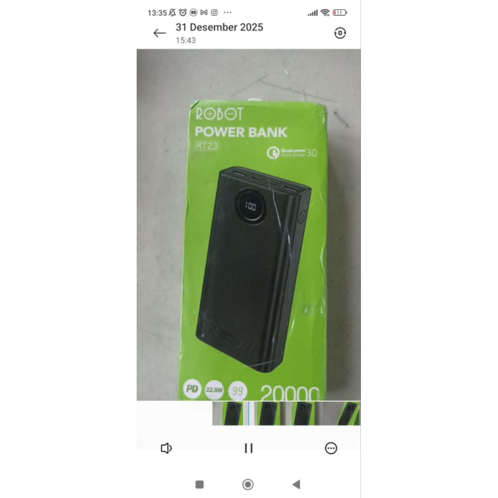 Powerbank Robot RT23 20000Mah