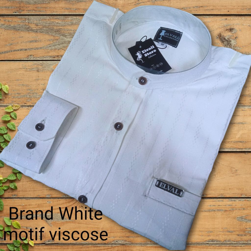 Elval Kemko/ Kemeja Koko Putih TRISET motif Timbul Terbaru Original