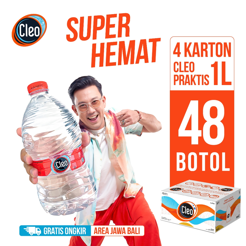 Cleo Air Murni Botol 1L Praktis 48 botol