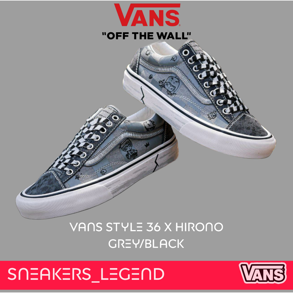 Vans Style 36 x Hirono Grey Black Original 100% Free Paperbag Sticker Cod Bnib Garansi Ori Tembus
