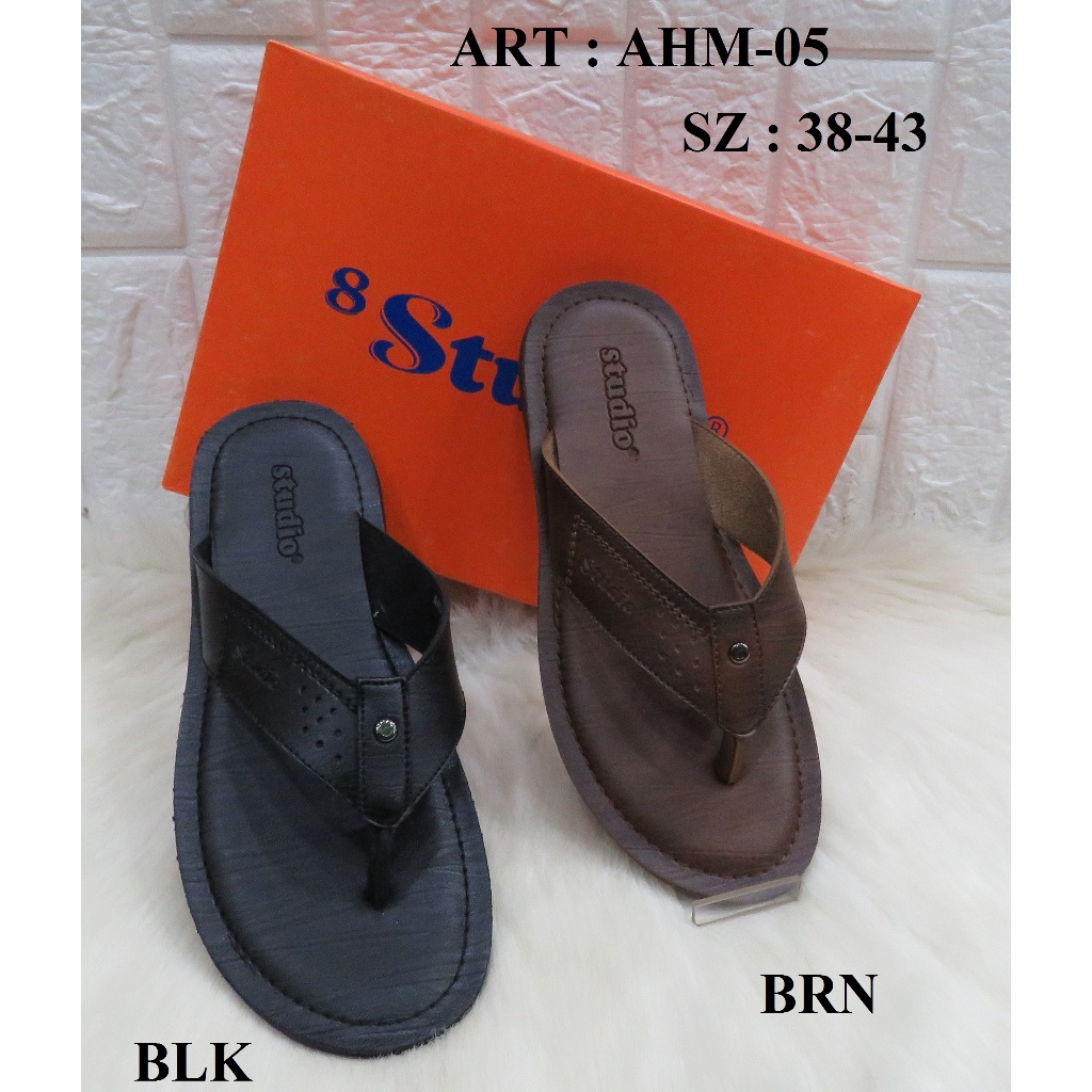 SANDAL KULIT PRIA MEREK STUDIO ART AHM-05 PRICE RP 243.900 BRAND ORIGINAL
