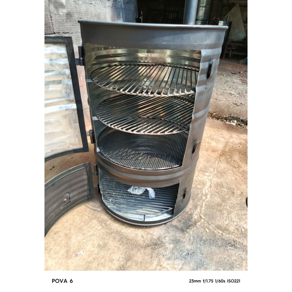 Smoke drum grill bbq barbeque oven asap tungku seii