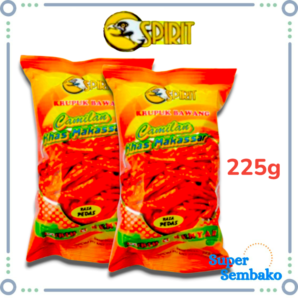 Snack Stik Kerupuk Bawang Cap Spirit Rasa Pedas & Original 225g Oleh Oleh Khas Makassar Grosir Murah