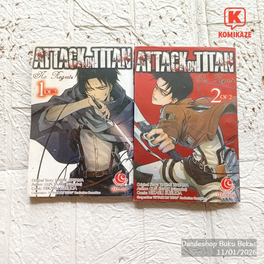 (SET 1-2) Attack on Titan No Regrets by Hajime Isayama - Komik Manga Bekas Original