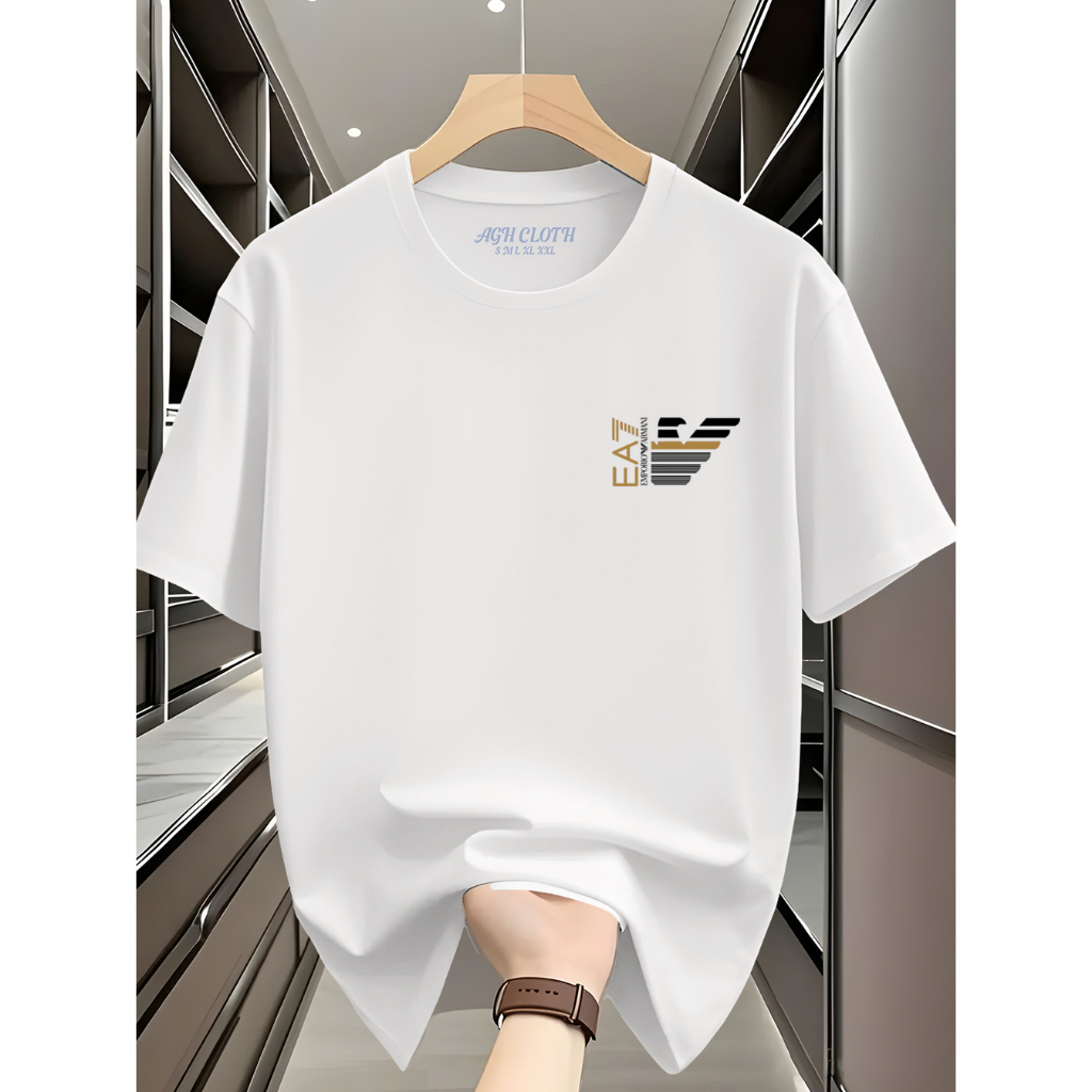 Kaos Distro Pria & Wanita Lengan Pendek Katun 100% Nyaman Dipakai EA7