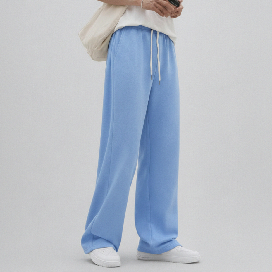 Afd - Celana Baggy Sweatpants Jogger Highwaist Korean Style Training Pria Dan Wanita Baby Blue