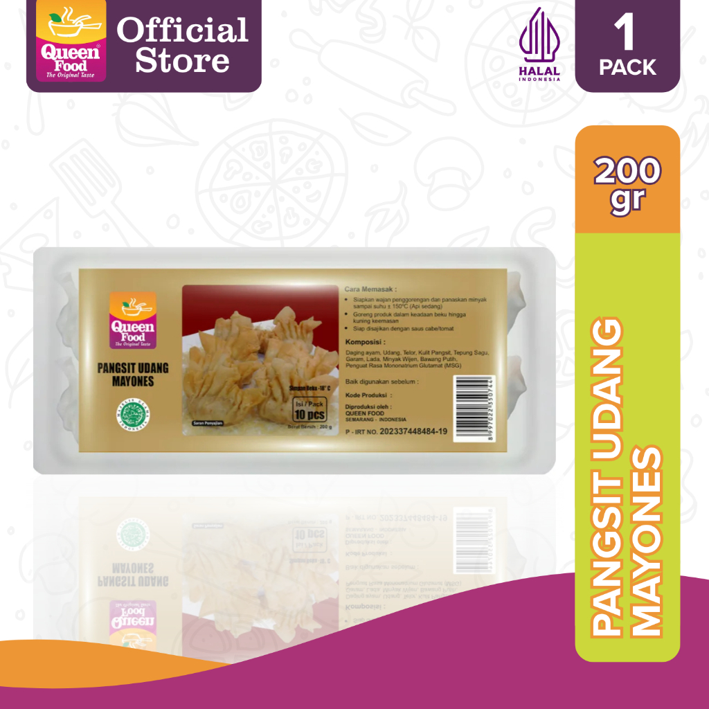 Queen Food - Pangsit Udang isi 10pcs - Frozen Food
