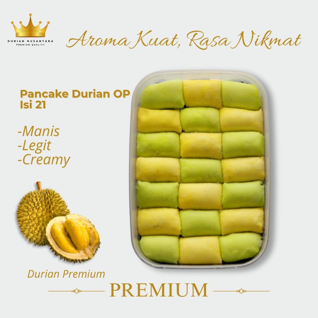 PANCAKE DURIAN MEDAN PREMIUM / PANCAKE DURIAN ISI 21 KEMASAN BOX