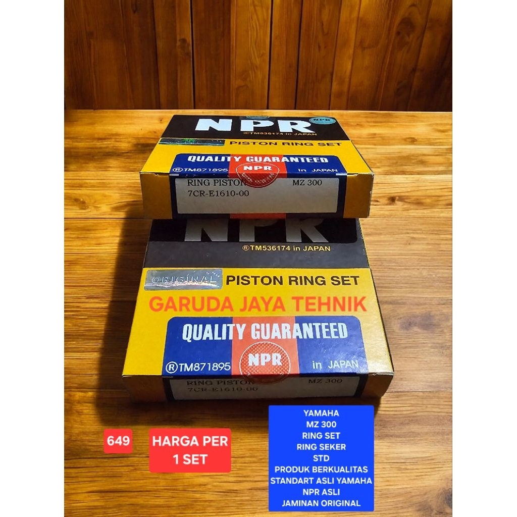Ring set ring piston ring seker ring seher STD yamaha MZ300 MZ 300 NPR ASLI ORIGINAL standart asli y