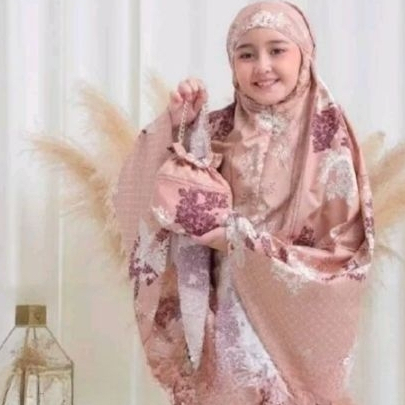 MUKENA ANAK TANGGUNG AZURA HASYA 2IN1 RESLETING TRAVEL KATUN MOTIF MUKENAH ANAK TANGGUNG MUKENA ANAK