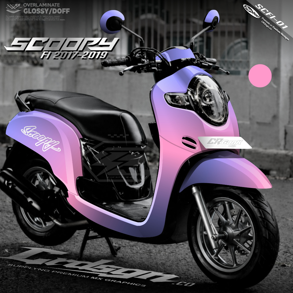 Decal Scoopy Full Body - Stiker Full Body Scoopy FI 2017-2019 - DOnat - Simple Gradasi