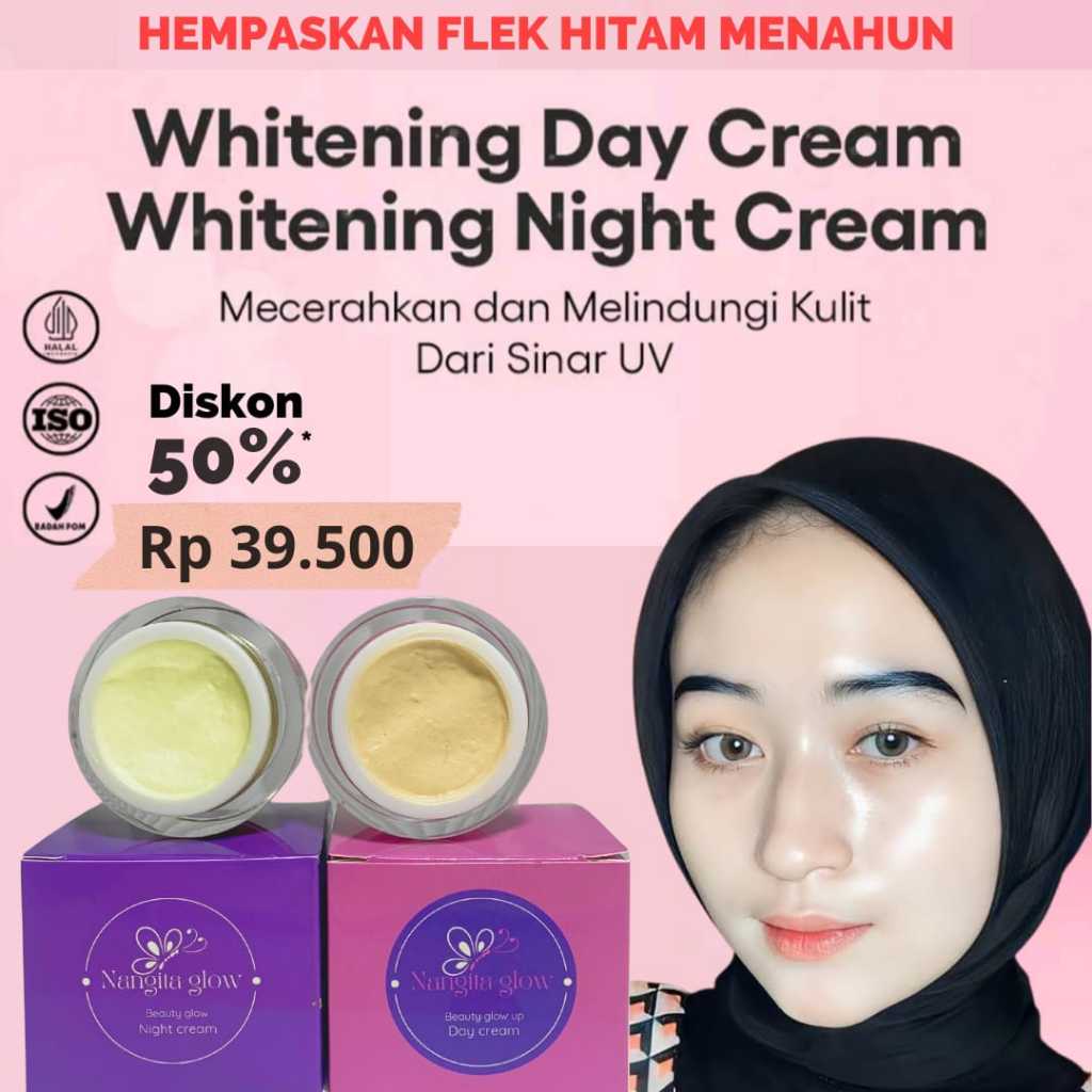 nangita glow cream flek hitam siang malam