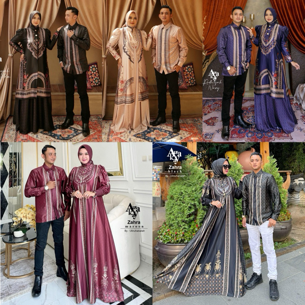 AURAKAY GAMIS DRESS ZAHRA 6765 Rodhiyah 7542 SET HIJAB ORI BY AURAKAY