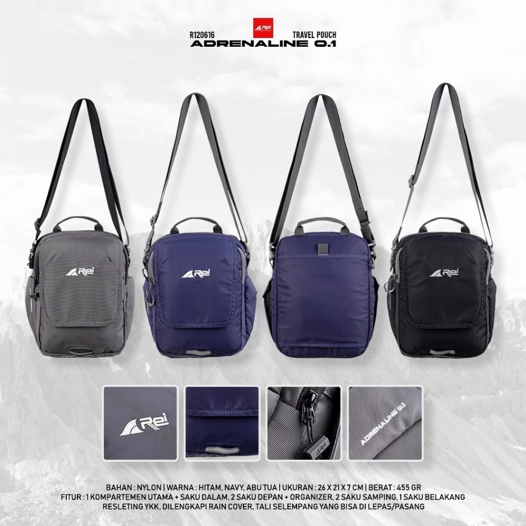 Travel Pouch Arei / Tas Selempang Adrenaline 0.1 Arei Outdoorgear Pria Wanita