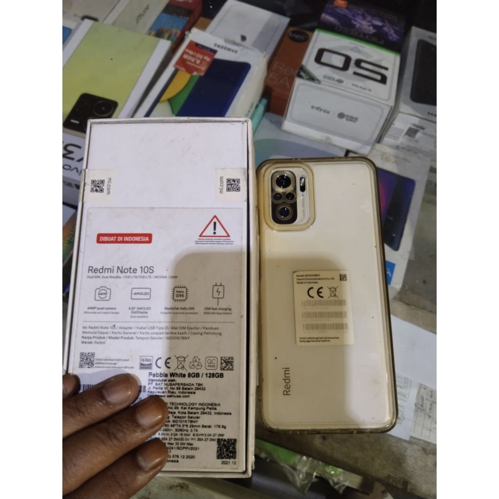 redmi note 10s ram 8/128,, kondisi nominus hp seken