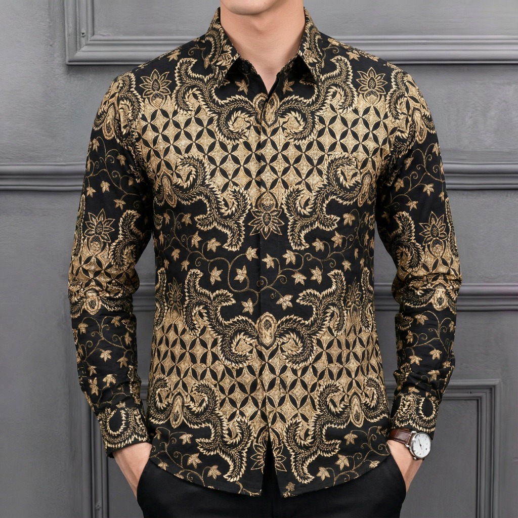 Raw And Denim Kemeja Batik Pria Lengan Panjang