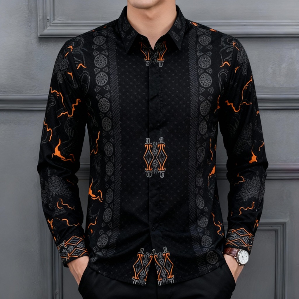 Raw And Denim Kemeja Batik Pria Lengan Panjang