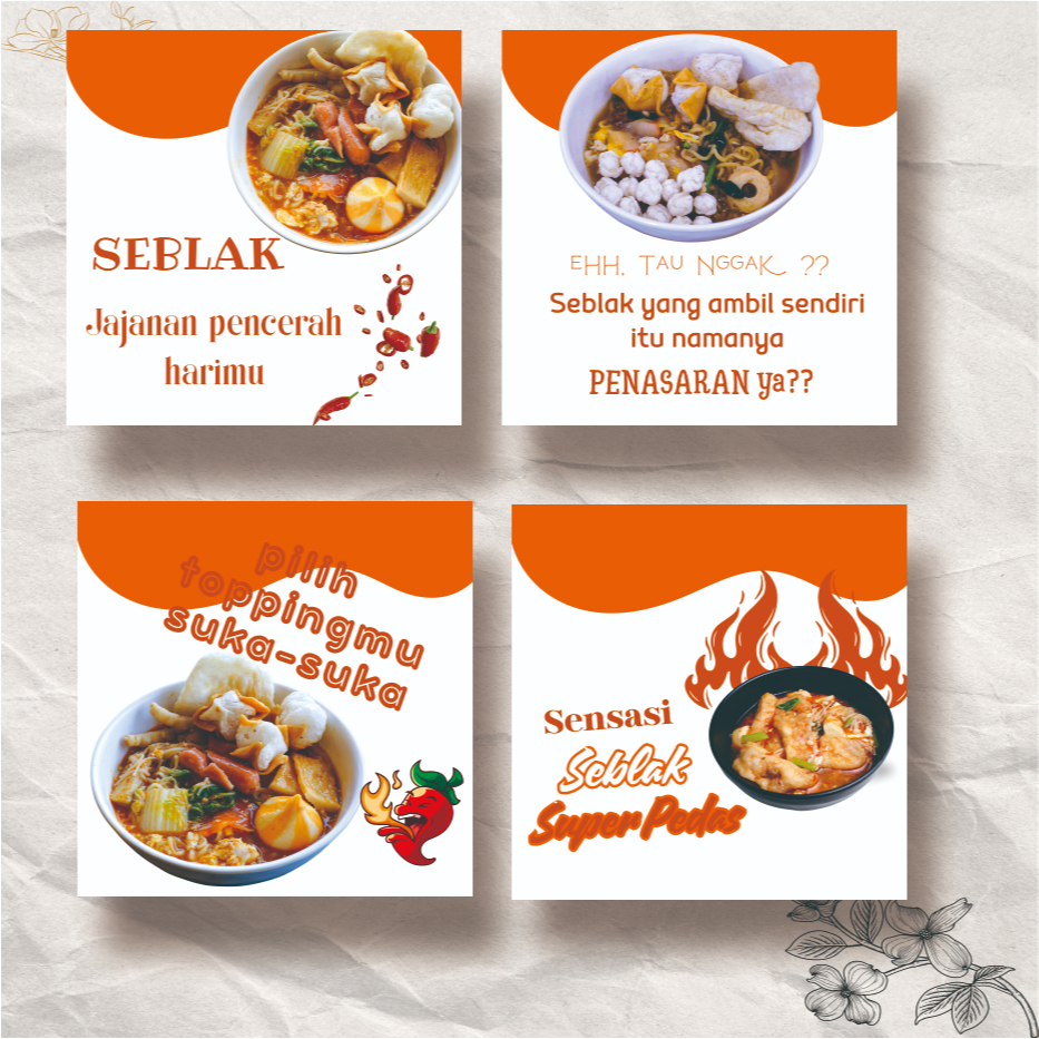 Hiasan dinding menu seblak hiasan estetik tembok menu seblak pajangan tembok uk 20x20 cm