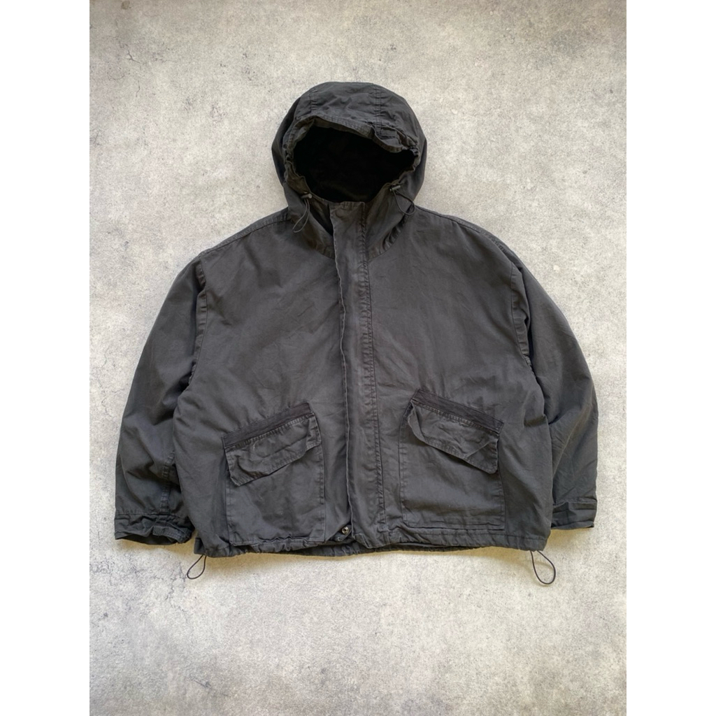 Parka Jacket Fishtail Black Washed