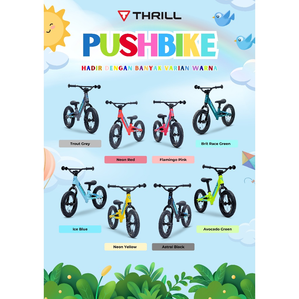 THRILL PUSH BIKE ONE BALANCE BIKE SEPEDA KESEIMBANGAN ANAK BELAJAR BERSEPDA