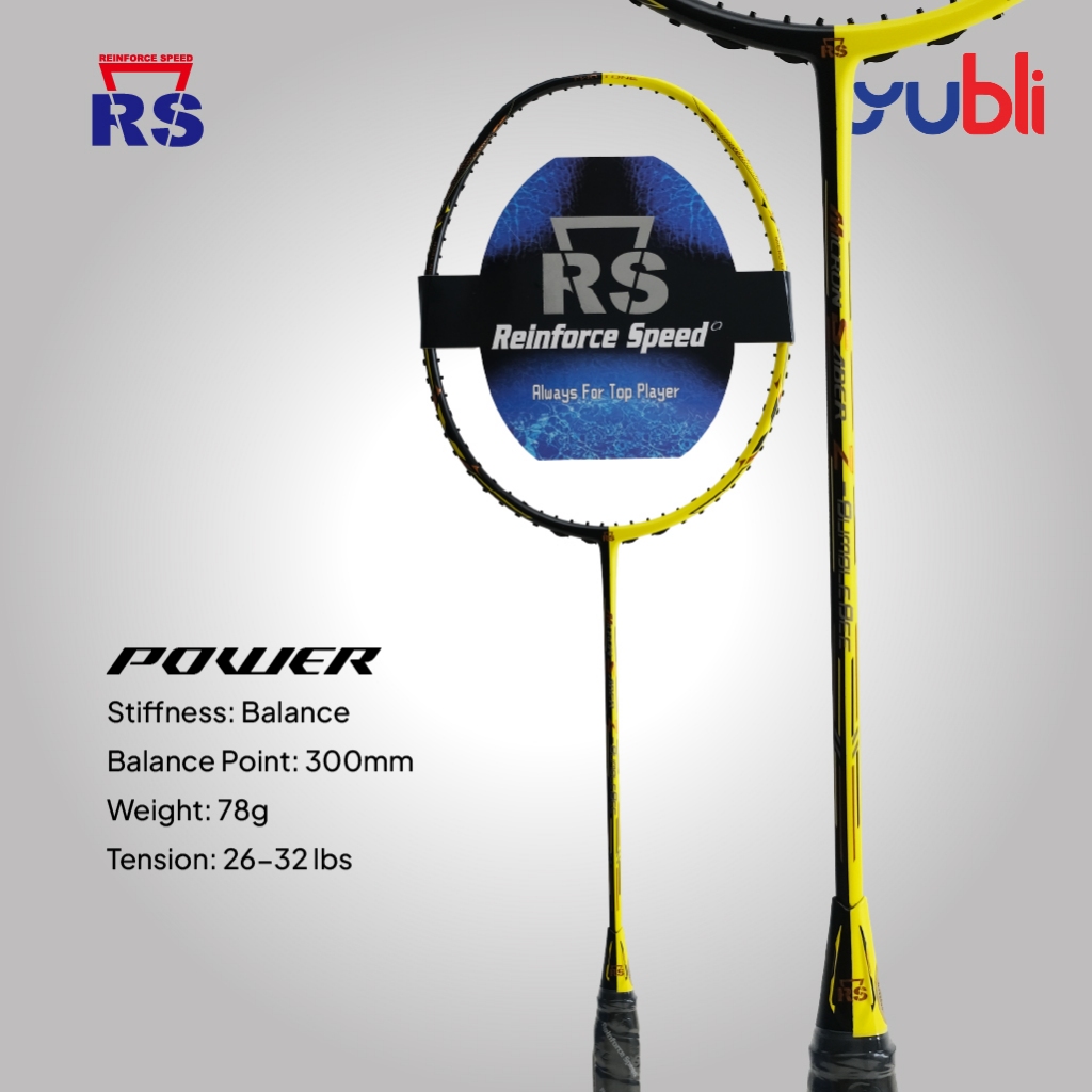 YuBli | RS Micron Saber Series Original | Raket Badminton Power & Speed + Smash Bundle