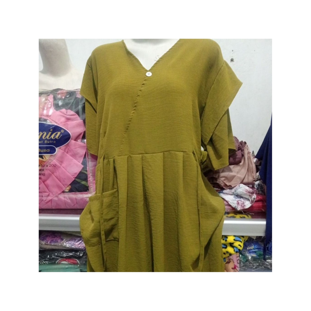 Daster gamis panjang crinkle airflow