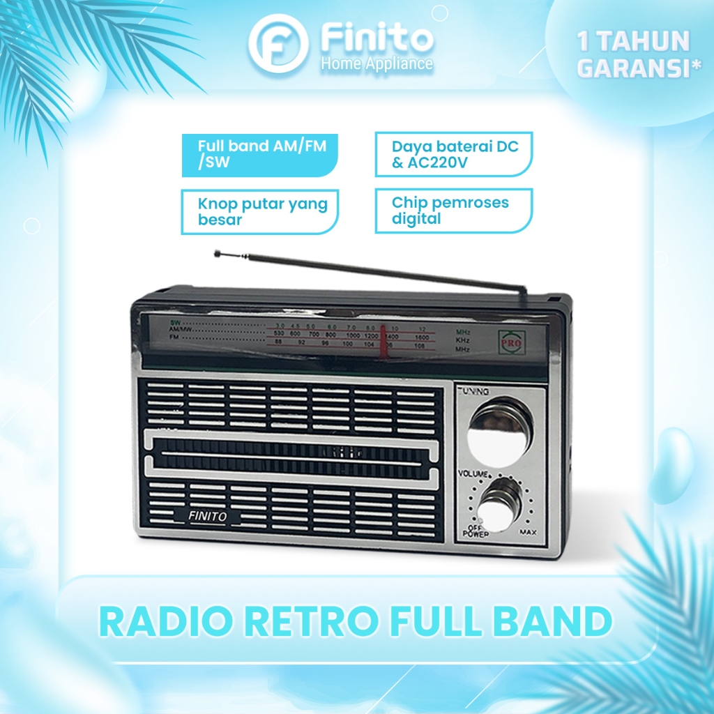 Chicorashop1 Finito Radio Portable F4250 International Full Band Fm Am Sw Suara Jernih Antena
