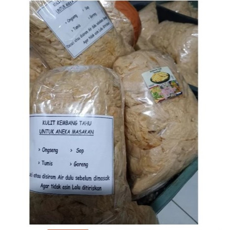 kulit kembang tahu kering potongan berat 1kg.