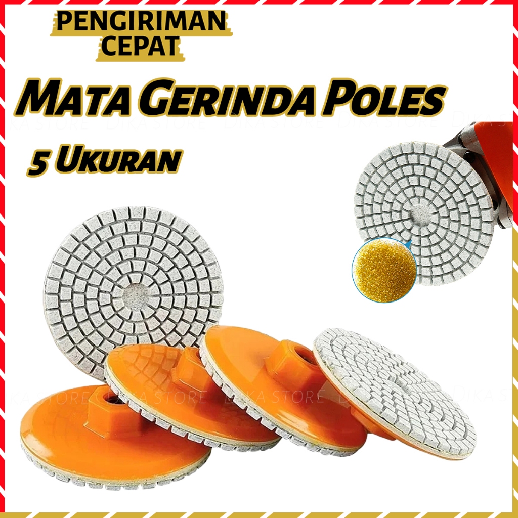 Diamond Polishing Pad Serbaguna Mata Gerinda Poles #50-#1000 Cocok Untuk Poles Granit Marmer  Tahan 