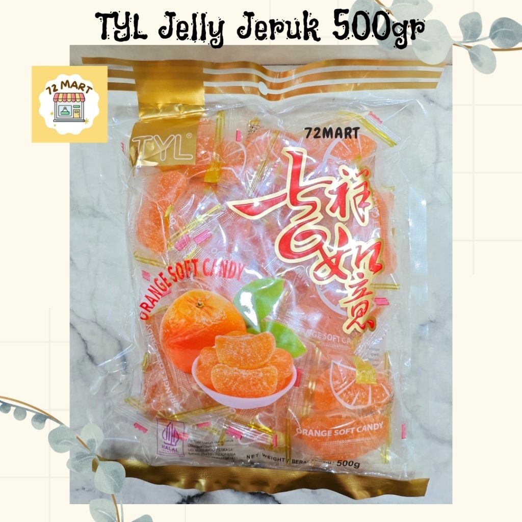TYL Orange Soft Candy | Permen Jelly jeruk 500gr