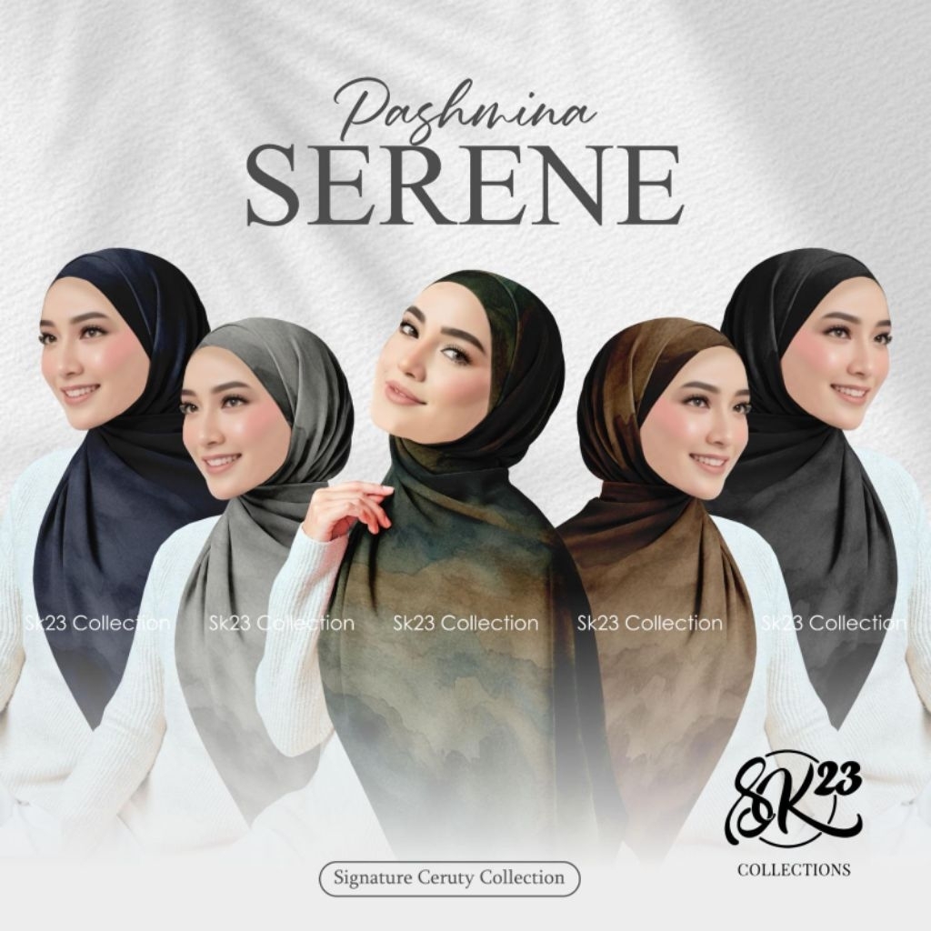 [SK23]PASHMINA SERENE•pashmina motif•pashmina panjang•kerudung ceruty ombre•jilbab panjang motif tyd