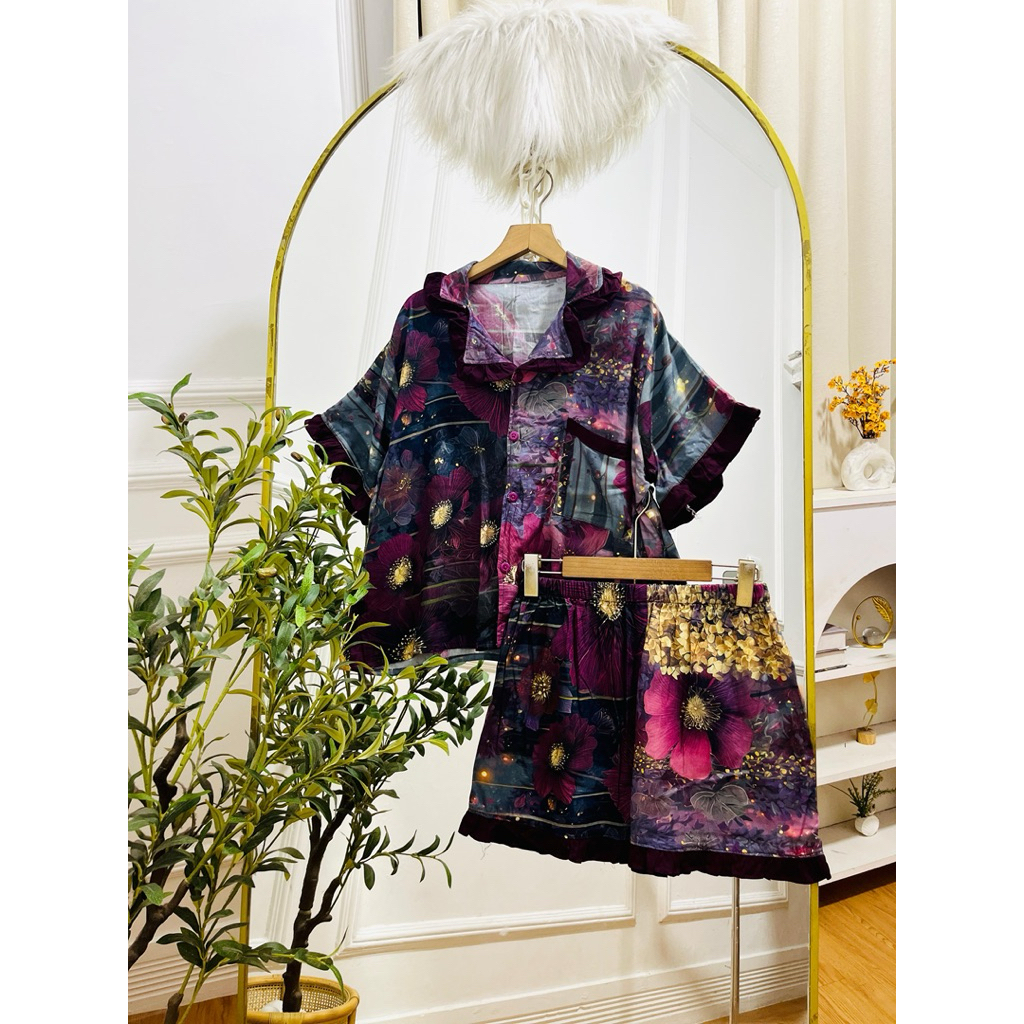 ONESET SETELAN WANITA ELENA CELANA PENDEK