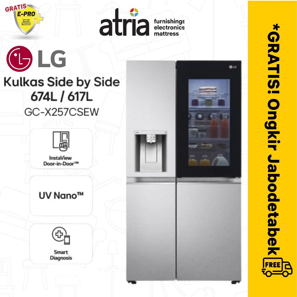 LG Kulkas Side by Side InstaView Door-in GC-X257CSEW