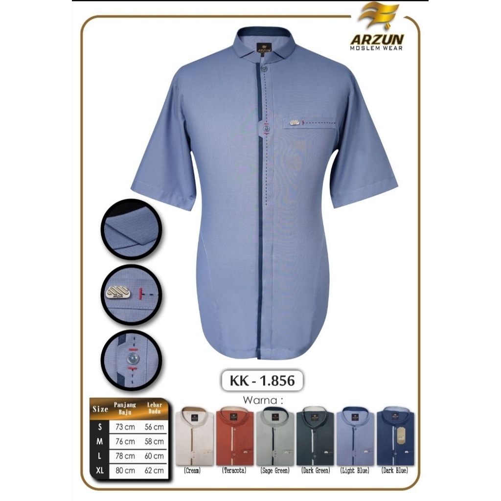 Koko ARZUN LENGAN PENDEK KEMKO ARZUN BAHAN KATUN PREMIUM