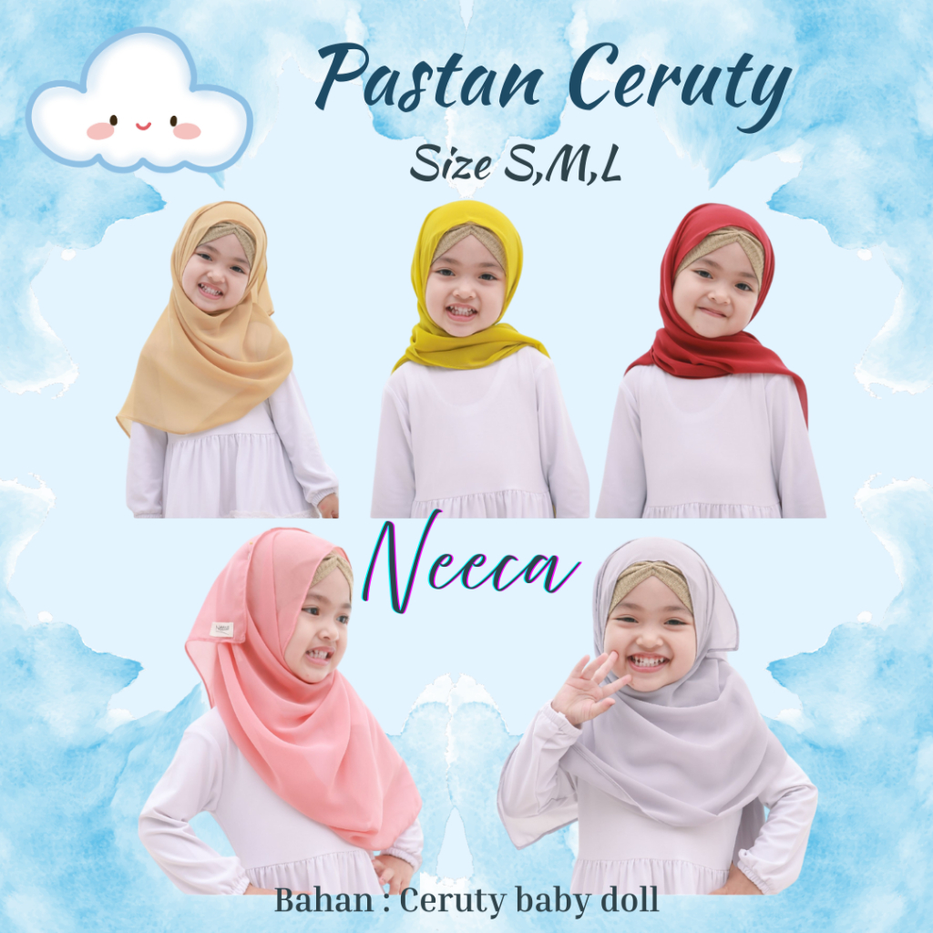 Pastan Anak Pashmina Instan Anak Jilbab Anak Kerudung Anak Instan 1-10 Tahun
