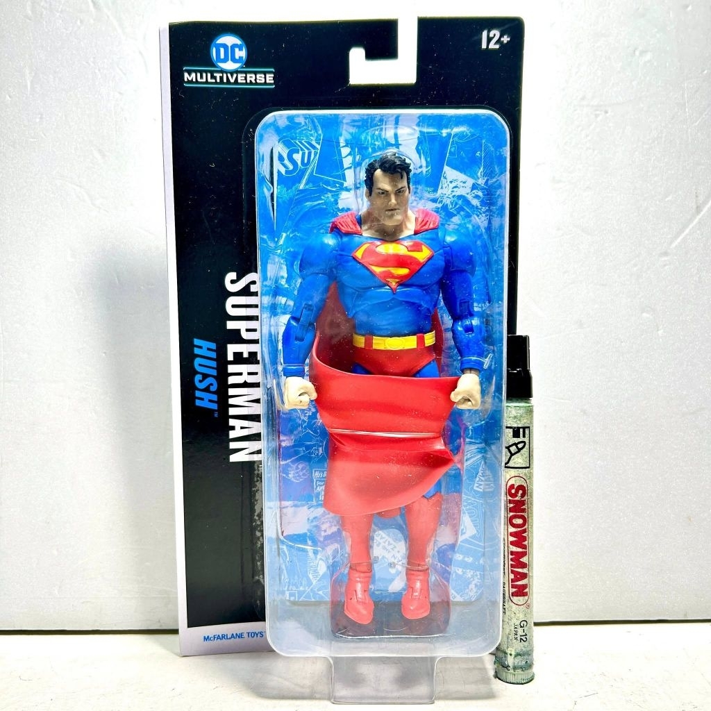 mainan action figure superman hush original mcfarlane dc multiverse tinggi sekitar 7 inch full artik