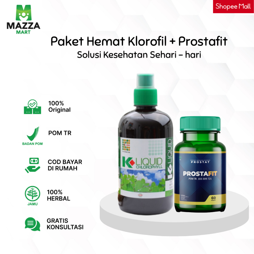Beli 1 Gratis 1 PROSTAFIT Obat Herbal Prostat K-Liquid Chlorophy K-Link Klorofil Detox Tubuh