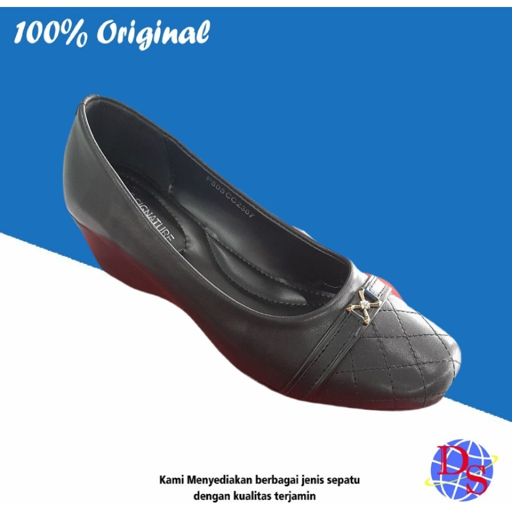 Sepatu Wanita Flat Inside Signiture CC 2367 Hitam Sepatu Wanita