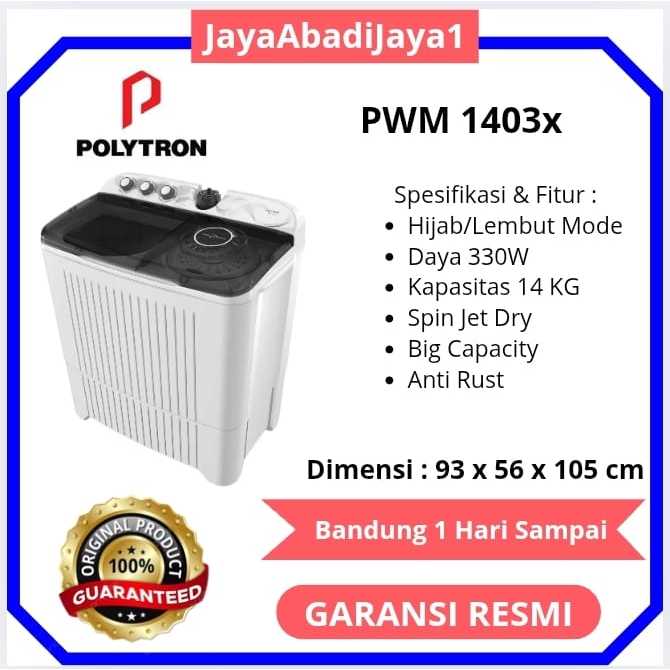 mesin cuci 14kg Polytron 14 kg pwm 1403 x