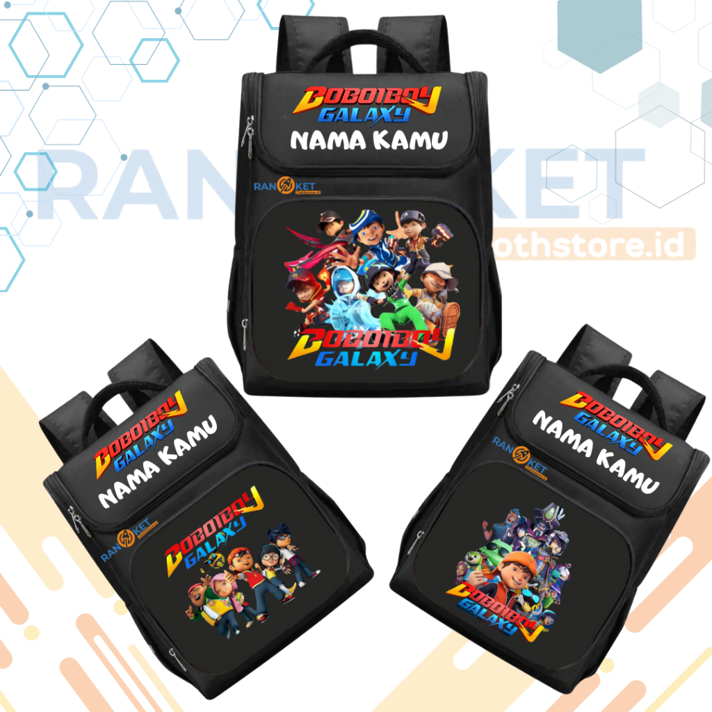 Tas Ransel Sekolah Anak TK/SD Boboiboy Galaxy I Tas Sekolah Anak SD/TK Boboiboy Galaxy [Free Nama]